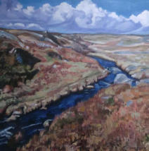 bog and river painting by Elaine Conneely