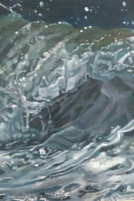 oil painting of a wave