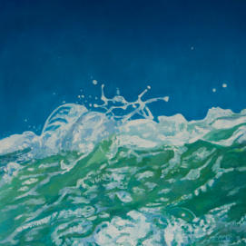 oil painting detail of a wave